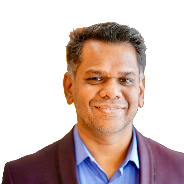 Shankar J, high-resolution square studio headshot for print on white, 2000 by 2000 pixels