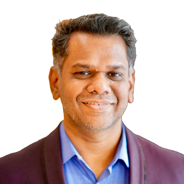 Shankar J, square studio headshot on white, 1200 by 1200 pixels